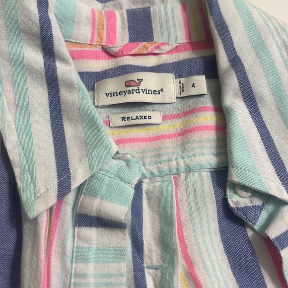 Vineyard Vines Relaxed Fit Pastel Striped Women’s Button Up - Picture 3 of 3